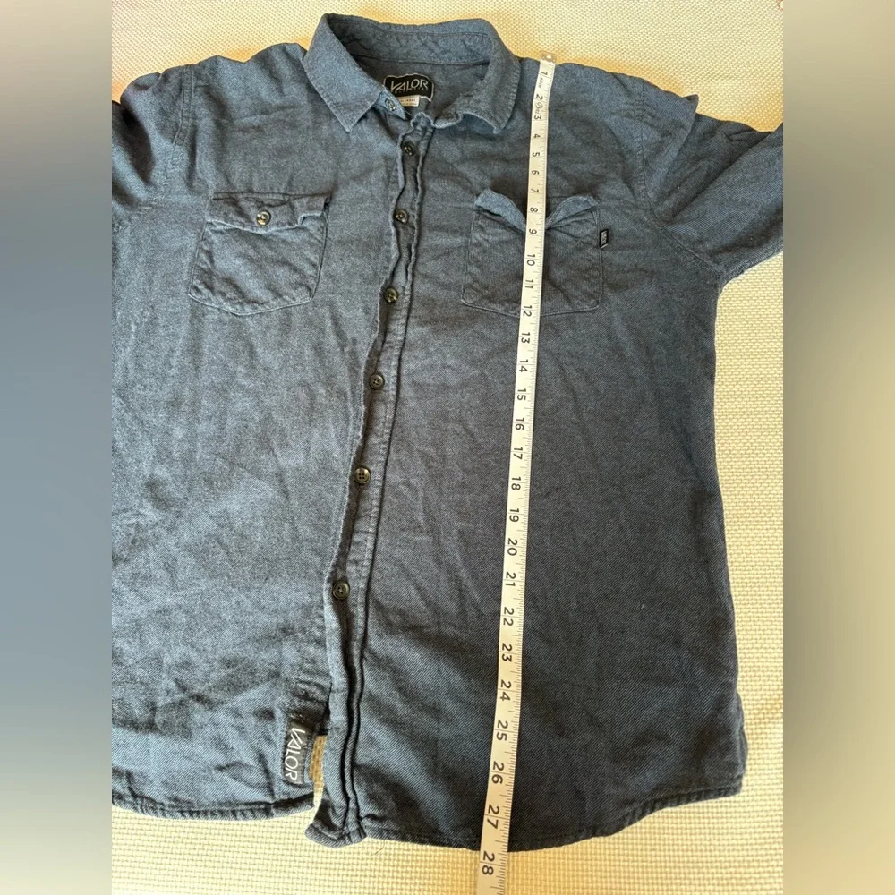 Valor Collective XL Navy Blue 100% Cotton Button Down Long Sleeve